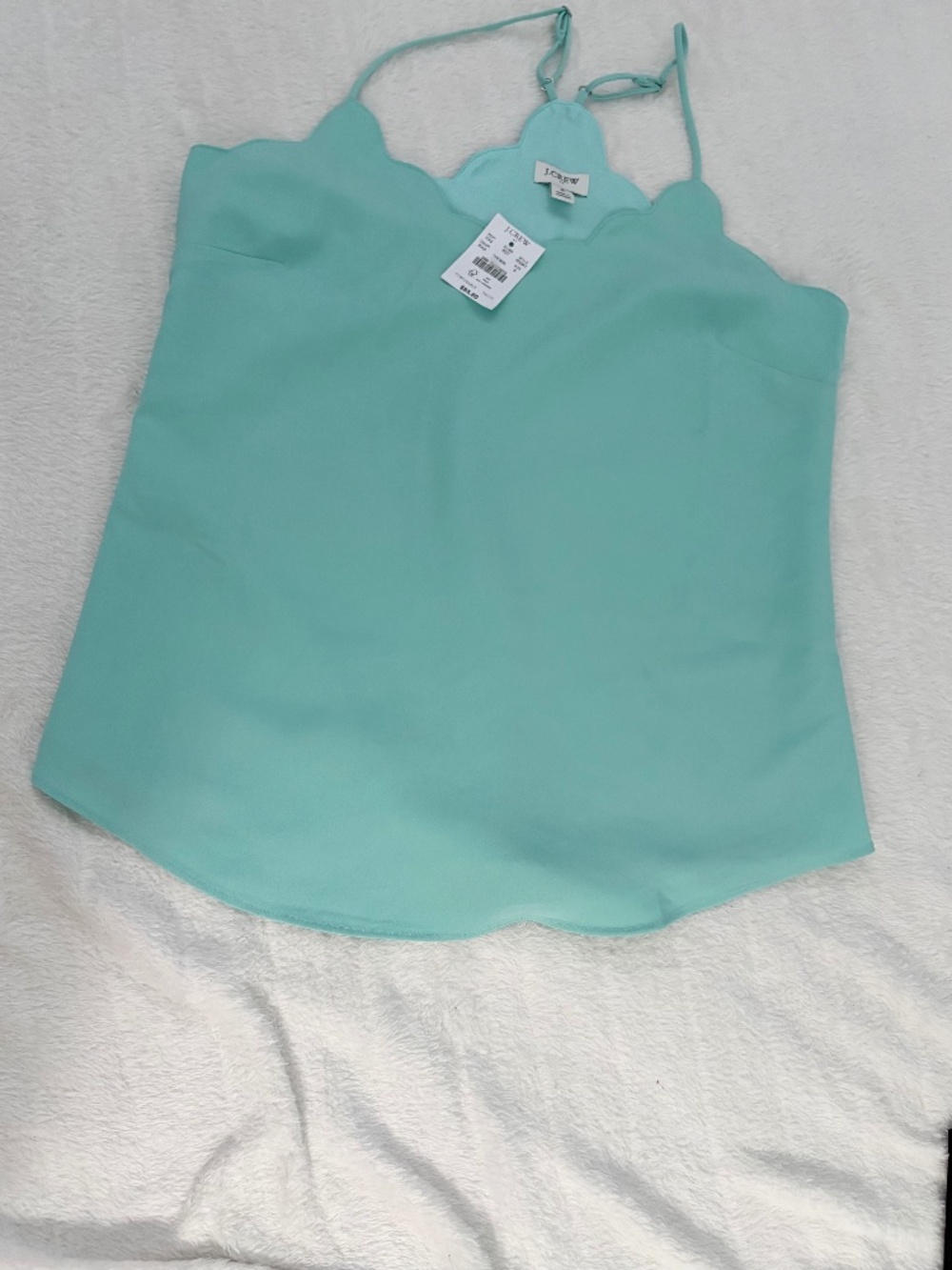 NWT J Crew Tank Women’s 2 Aqua scalloped Tank Top